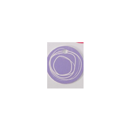 Nominette ronde lilas avec dessin