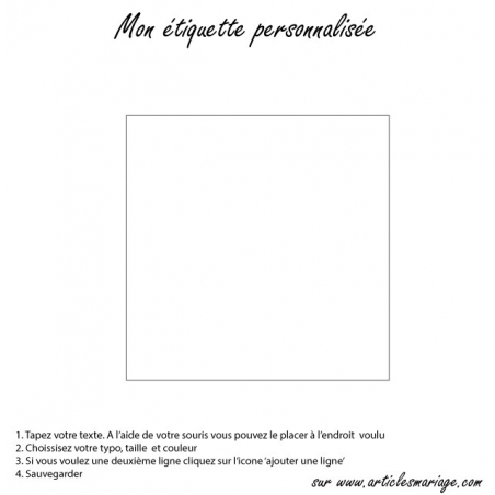 Etiquette carrée transparente