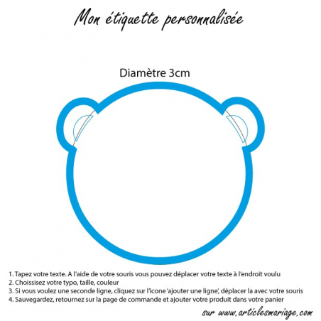 Etiquette ourson transparente