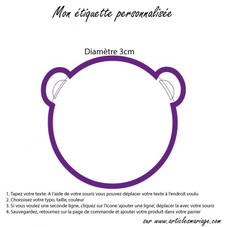 Etiquette ourson transparente