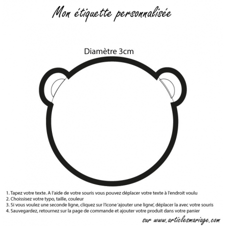 Etiquette ourson transparente