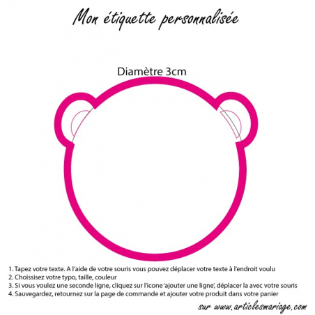 Etiquette tête d'ourson 