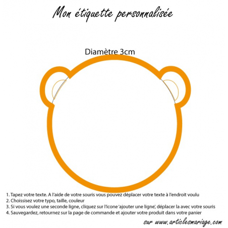 Etiquette tête d'ourson 