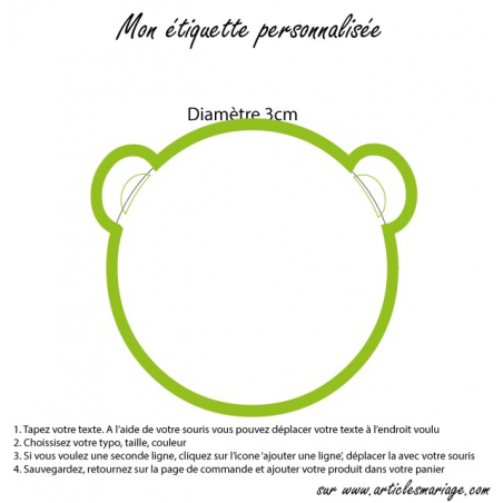 Etiquette tête d'ourson 