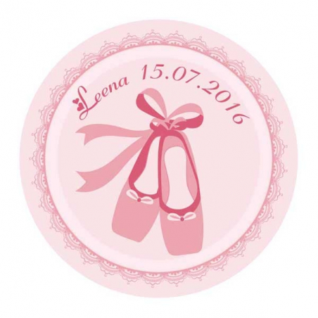 Stickers ballerine ronde rose