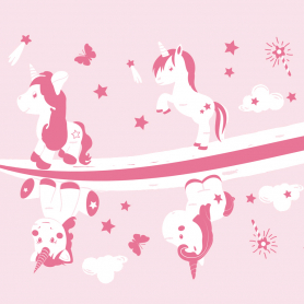 CHEMIN DE TABLE LICORNE TAFFETAS