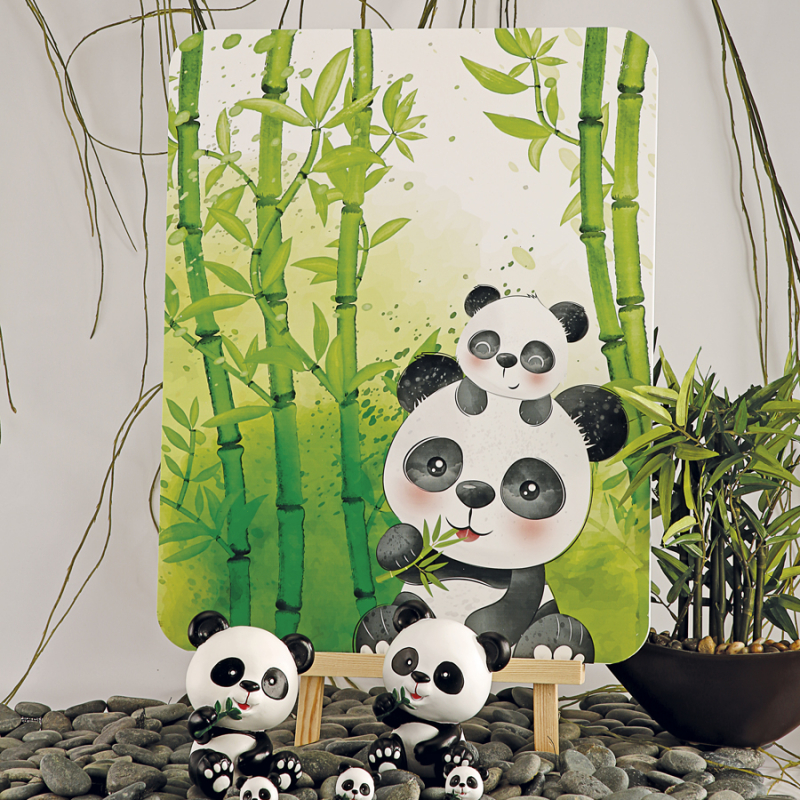 Tirelire panda boite fond vert