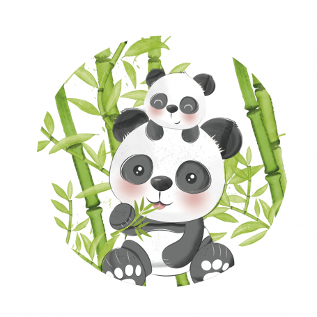 Stickers Panda 40pcs D3,8CM