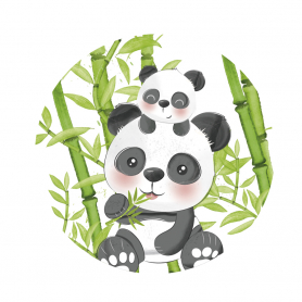 Stickers Panda 20pcs D6CM